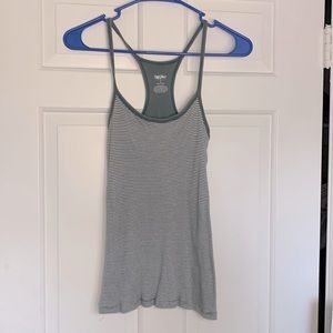 Teal striped tank top